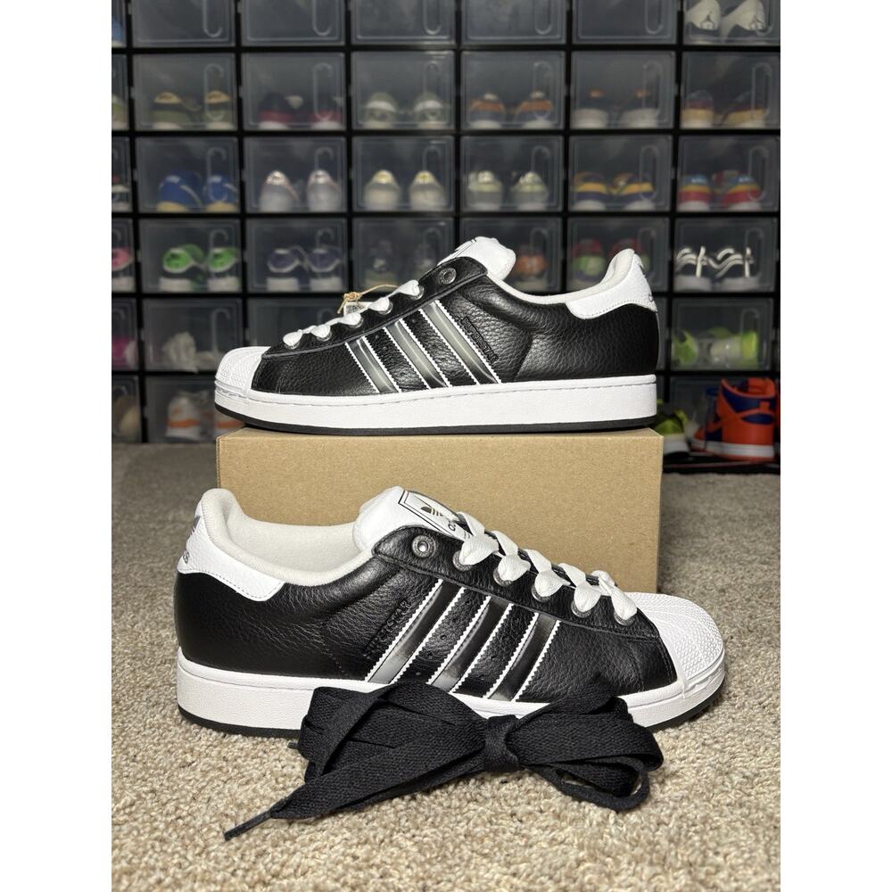 Adidas Originals Superstar II Shoes JQ3209 Black/Silver/White Men’s Size 11.5